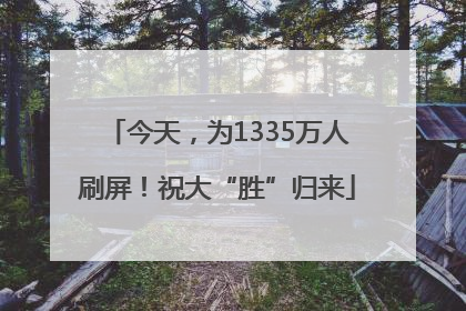 今天，为1335万人刷屏！祝大“胜”归来