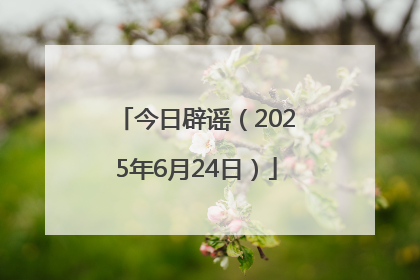 今日辟谣（2025年6月24日）