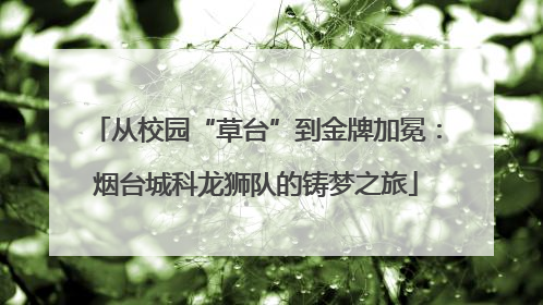 从校园“草台”到金牌加冕：烟台城科龙狮队的铸梦之旅