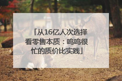 从16亿人次选择看零售本质：鸣鸣很忙的质价比实践