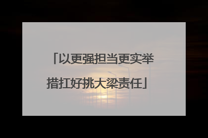 以更强担当更实举措扛好挑大梁责任