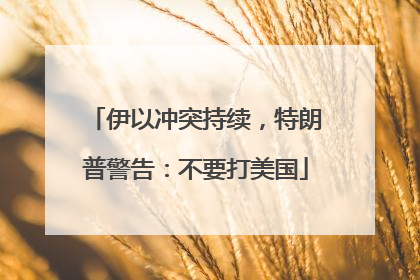 伊以冲突持续，特朗普警告：不要打美国