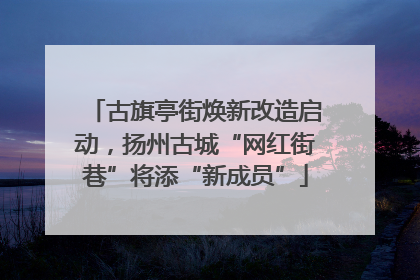古旗亭街焕新改造启动，扬州古城“网红街巷”将添“新成员”