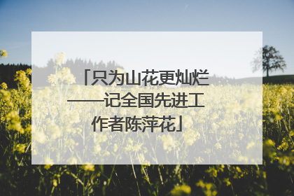 只为山花更灿烂——记全国先进工作者陈萍花