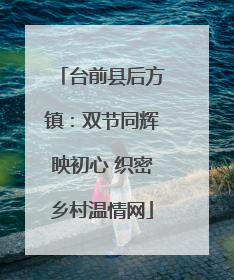台前县后方镇：双节同辉映初心 织密乡村温情网