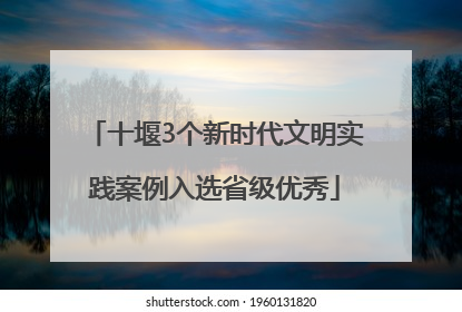 十堰3个新时代文明实践案例入选省级优秀