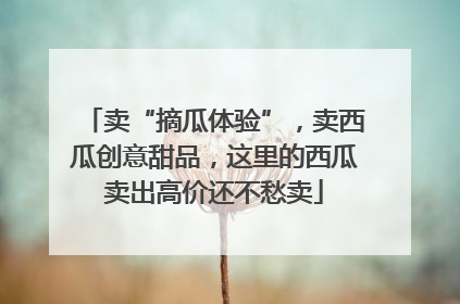 卖“摘瓜体验”，卖西瓜创意甜品，这里的西瓜卖出高价还不愁卖