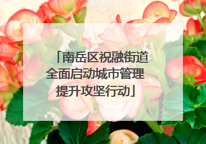 南岳区祝融街道全面启动城市管理提升攻坚行动
