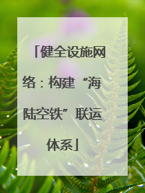 健全设施网络：构建“海陆空铁”联运体系