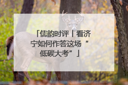 儒韵时评丨看济宁如何作答这场“低碳大考”