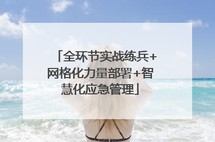 全环节实战练兵+网格化力量部署+智慧化应急管理