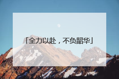 全力以赴，不负韶华