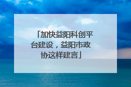 加快益阳科创平台建设，益阳市政协这样建言