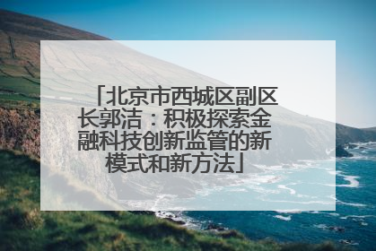 北京市西城区副区长郭洁：积极探索金融科技创新监管的新模式和新方法