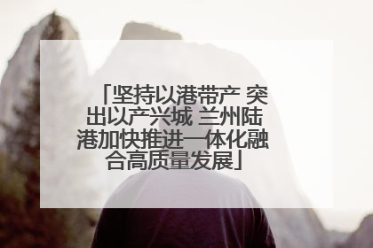 坚持以港带产 突出以产兴城 兰州陆港加快推进一体化融合高质量发展