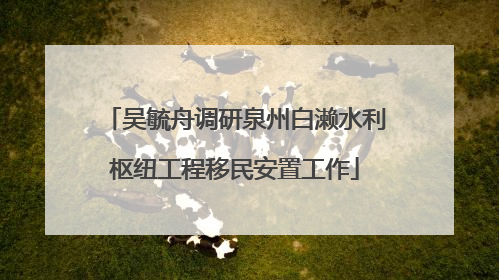 吴毓舟调研泉州白濑水利枢纽工程移民安置工作