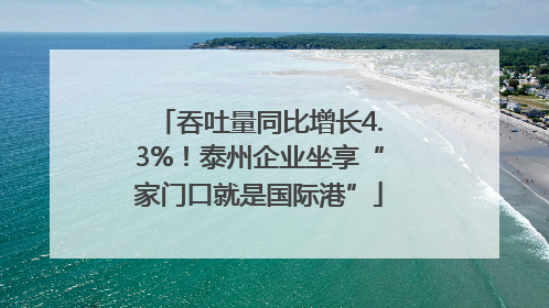 吞吐量同比增长4.3%！泰州企业坐享“家门口就是国际港”