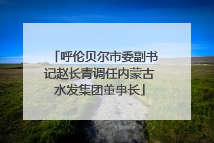 呼伦贝尔市委副书记赵长青调任内蒙古水发集团董事长