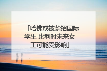 哈佛或被禁招国际学生 比利时未来女王可能受影响
