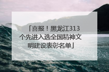 喜报！黑龙江313个先进入选全国精神文明建设表彰名单