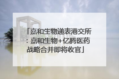 嘉和生物递表港交所：嘉和生物+亿腾医药战略合并即将收官