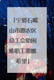 宁夏石嘴山市惠农区总工会助困难职工重燃希望
