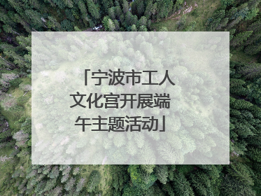 宁波市工人文化宫开展端午主题活动