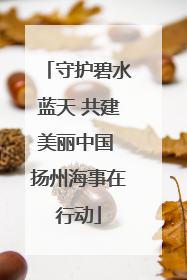 守护碧水蓝天 共建美丽中国 扬州海事在行动