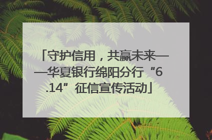 守护信用，共赢未来——华夏银行绵阳分行“6.14”征信宣传活动