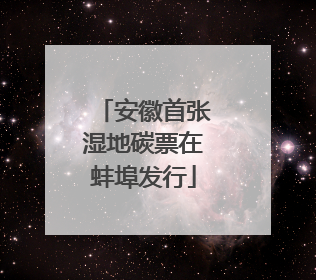 安徽首张湿地碳票在蚌埠发行