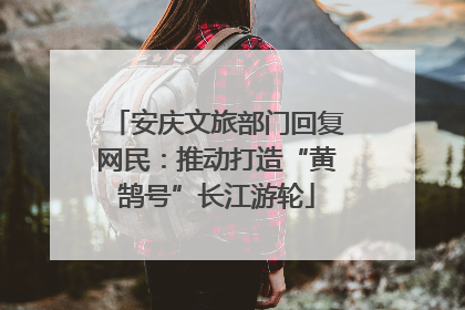 安庆文旅部门回复网民：推动打造“黄鹄号”长江游轮