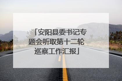 安阳县委书记专题会听取第十二轮巡察工作汇报