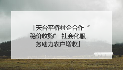 天台平桥村企合作“稳价收购” 社会化服务助力农户增收