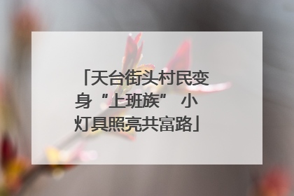天台街头村民变身“上班族” 小灯具照亮共富路