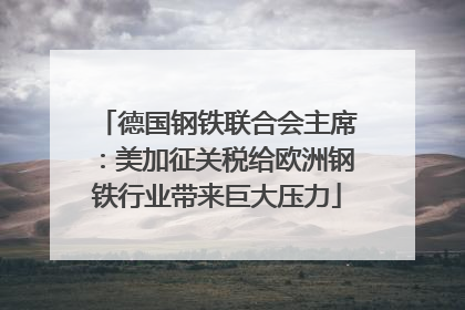 德国钢铁联合会主席：美加征关税给欧洲钢铁行业带来巨大压力