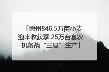 德州846.5万亩小麦迎来收获季 25万台套农机备战“三夏”生产