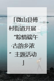 微山县傅村街道开展“粽情端午·古韵乡浓”主题活动