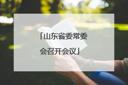 山东省委常委会召开会议