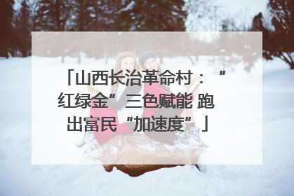 山西长治革命村：“红绿金”三色赋能 跑出富民“加速度”