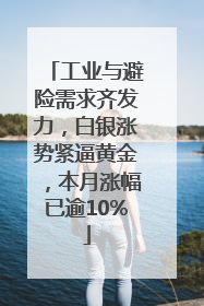 工业与避险需求齐发力，白银涨势紧逼黄金，本月涨幅已逾10%