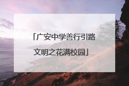 广安中学善行引路 文明之花满校园