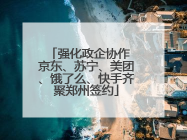 强化政企协作 京东、苏宁、美团、饿了么、快手齐聚郑州签约
