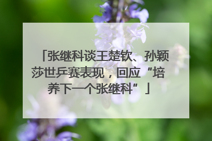 张继科谈王楚钦、孙颖莎世乒赛表现，回应“培养下一个张继科”