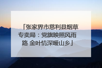 张家界市慈利县烟草专卖局：党旗映照风雨路 金叶情深暖山乡