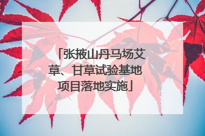 张掖山丹马场艾草、甘草试验基地项目落地实施