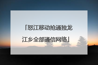 怒江移动抢通独龙江乡全部通信网络