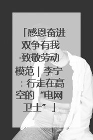 感恩奋进 双争有我·致敬劳动模范｜李宁：行走在高空的“电网卫士”