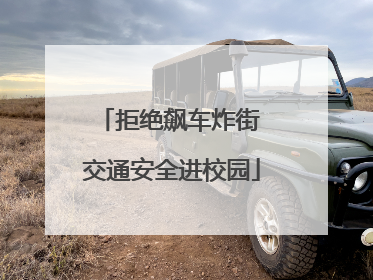 拒绝飙车炸街 交通安全进校园