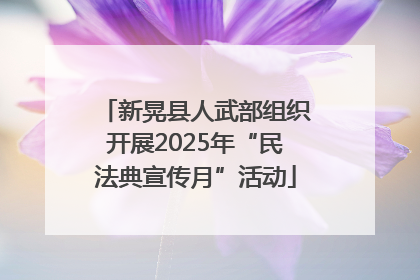 新晃县人武部组织开展2025年“民法典宣传月”活动