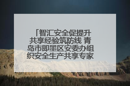 智汇安全促提升 共享经验筑防线 青岛市即墨区安委办组织安全生产共享专家现场观摩学习活动